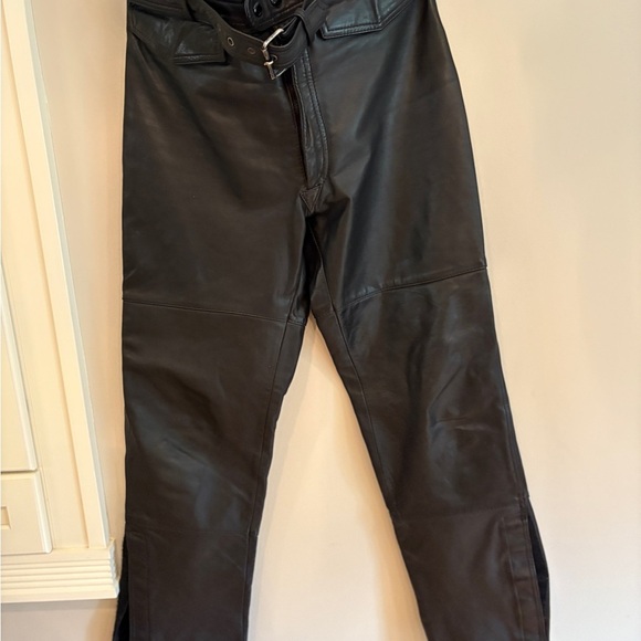 VINTAGE AMF era Harley Davidson Leather Pants with Belt 36 - Picture 1 of 8